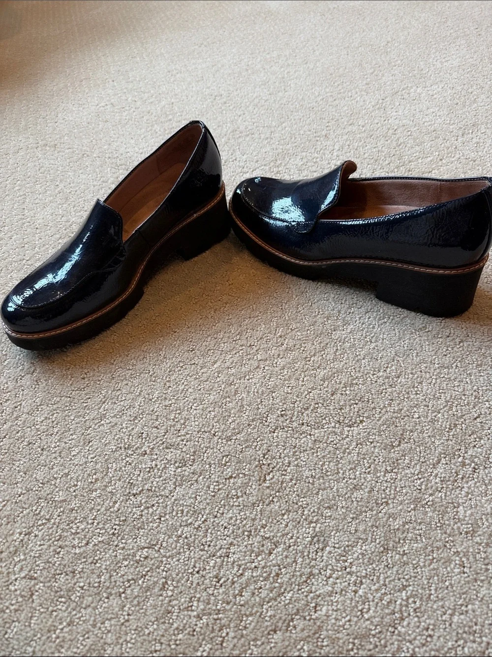 Naturalized Patent Leather Platform Loafers - Navy - Picture 3 of 5